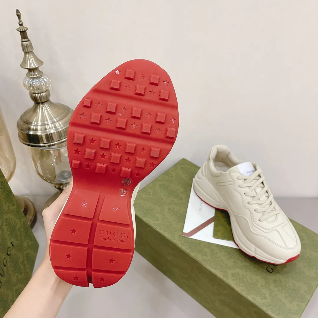 P700👟👟 The top version of GUCCI dad shoes, the latest upgraded version❗❗ The fabric is 100% consistent with the store. The whole series uses four leather styles. Each pattern, color and fabric are one-to-one consistent with the store. Women's size 35 36 37 38 39 40 Men's size 39 40 41 42 43 44 (women's size 34, men's size 45 can be customized)